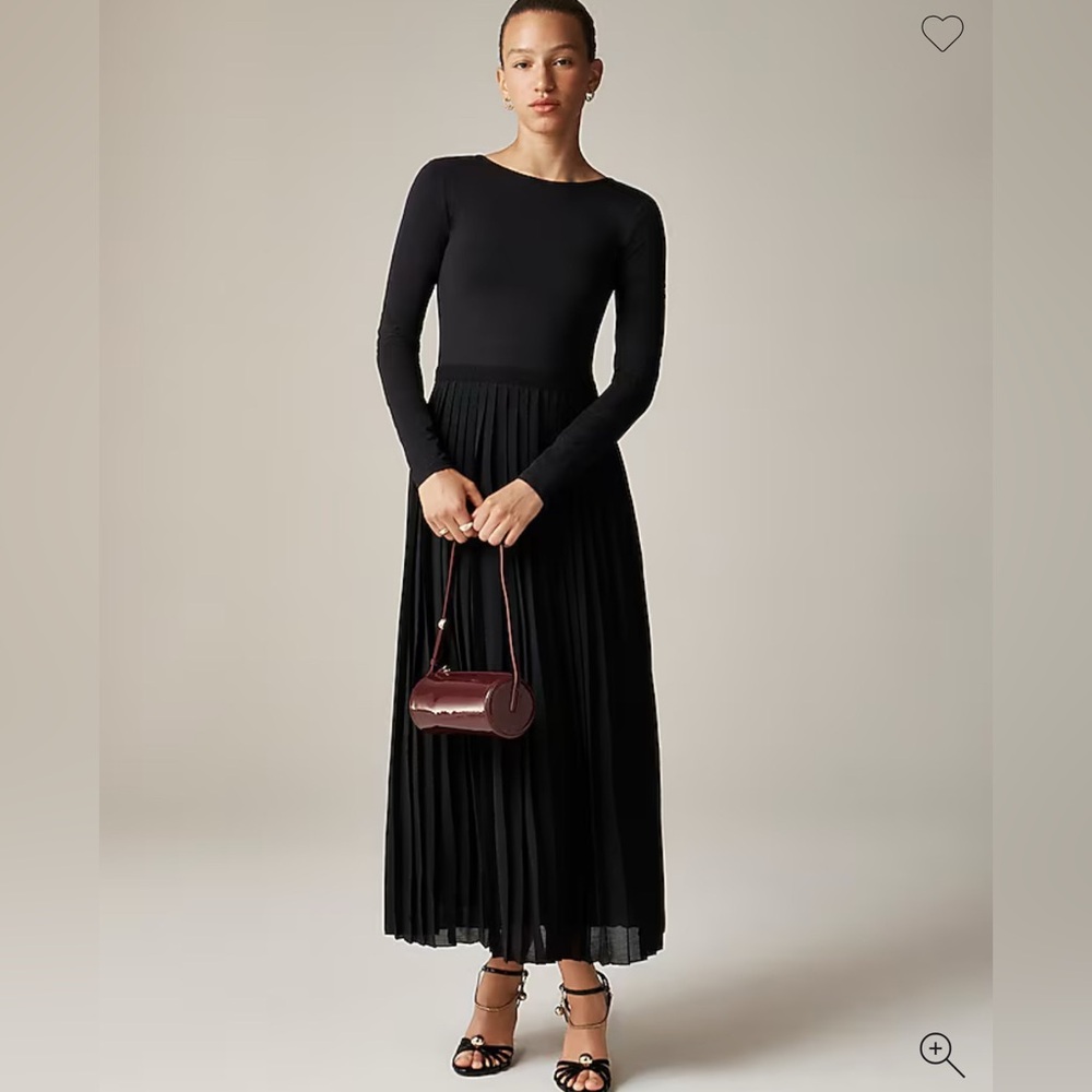JCrew Pleated ballet dress in stretch cotton blend | size M
